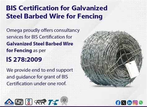 IS 278 (2009): Galvanized Steel Barbed Wire for Fencing.